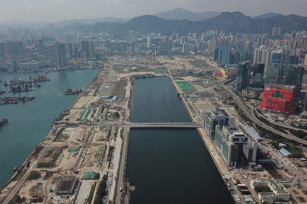 A March 12, 2018 drone’s view of the former Kai Tak Airport site, which has been broken up for sale by the Hong Kong government since 2013 to be turned into retail malls, hotels, luxury apartments and public amenities including a sports ground and a children’s hospital. Photo: SCMP/Roy Issa
