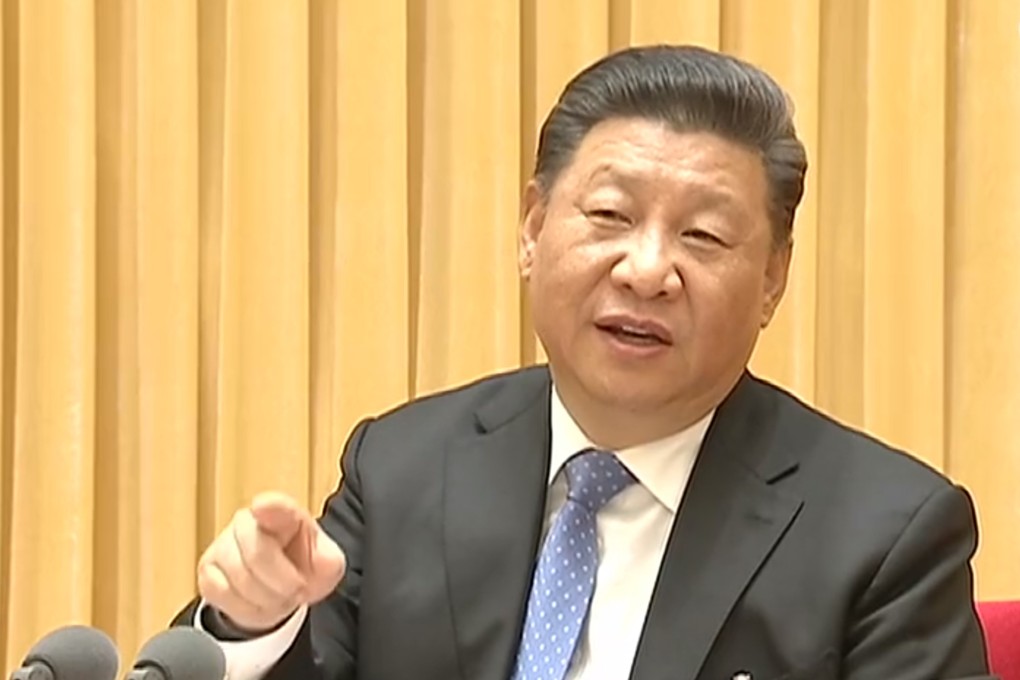 Screen grab from CCTV live news showing President Xi Jinping giving a speech at the Central Economic Work Conference in Beijing. Photo: CCTV