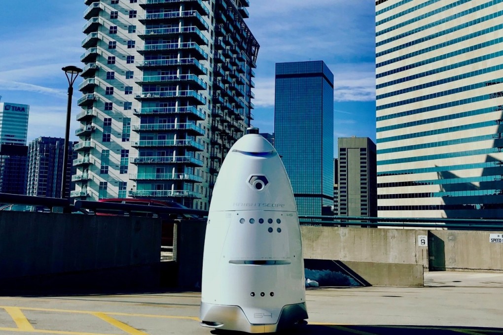 A real-life robotic crime-fighter, the Knightscope K5, is already in use by companies such as Microsoft and Uber in the United States, to patrol car parks and large outdoor areas.