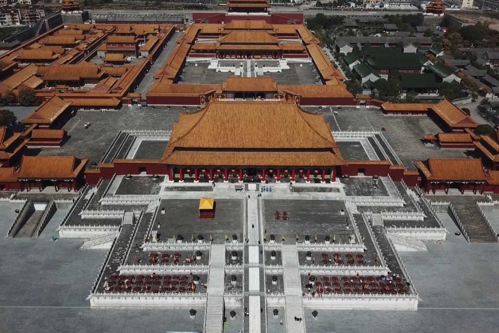 A drone gives an aerial view of the enormous Hengdian World Studios in Dongyang, Zhejiang province, eastern China. Photo: Thomas Yau