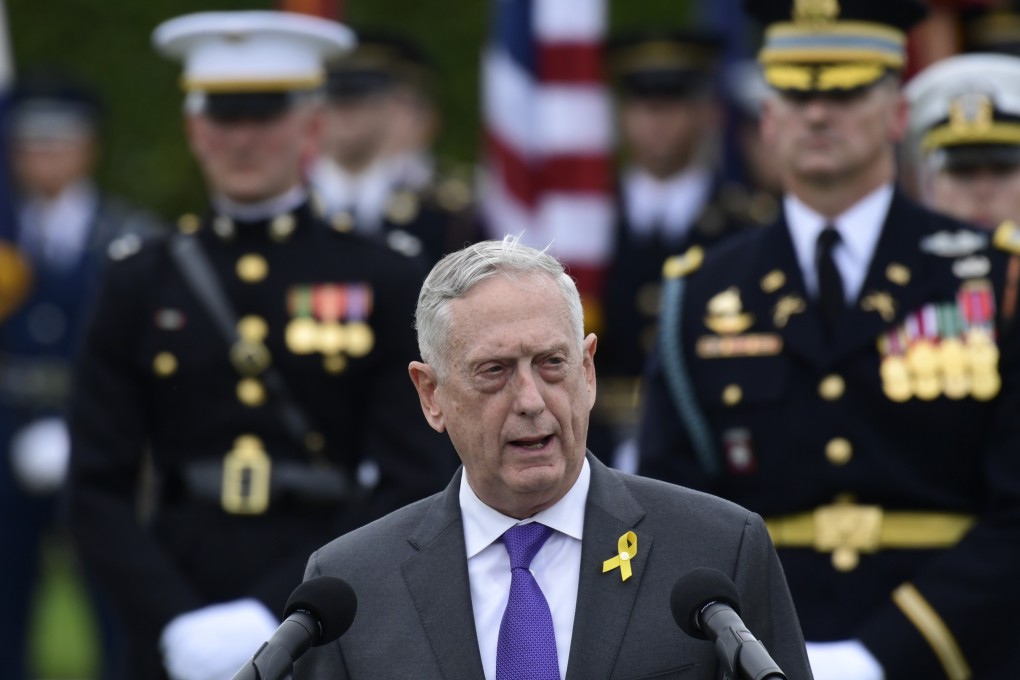 In this September 21, 2018, photo, US Defence Secretary James Mattis speaks during the POW/MIA National Recognition Day Ceremony at the Pentagon. Photo: AP