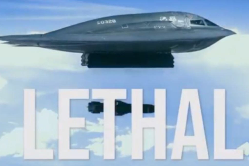 The tweet showed a clip of an aircraft releasing bombs. Photo: Twitter