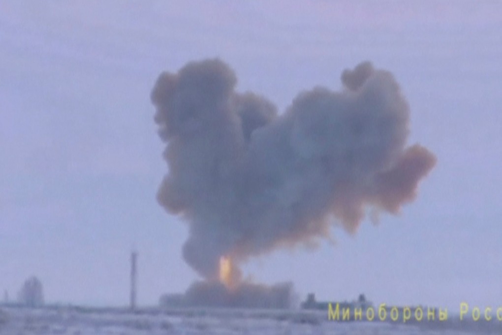 An Avangard hypersonic missile being tested in the Orenburg region in Russia, as seen in a still image taken from video footage and released by Russia’s Defence Ministry on December 26. Photo: Handout via Reuters