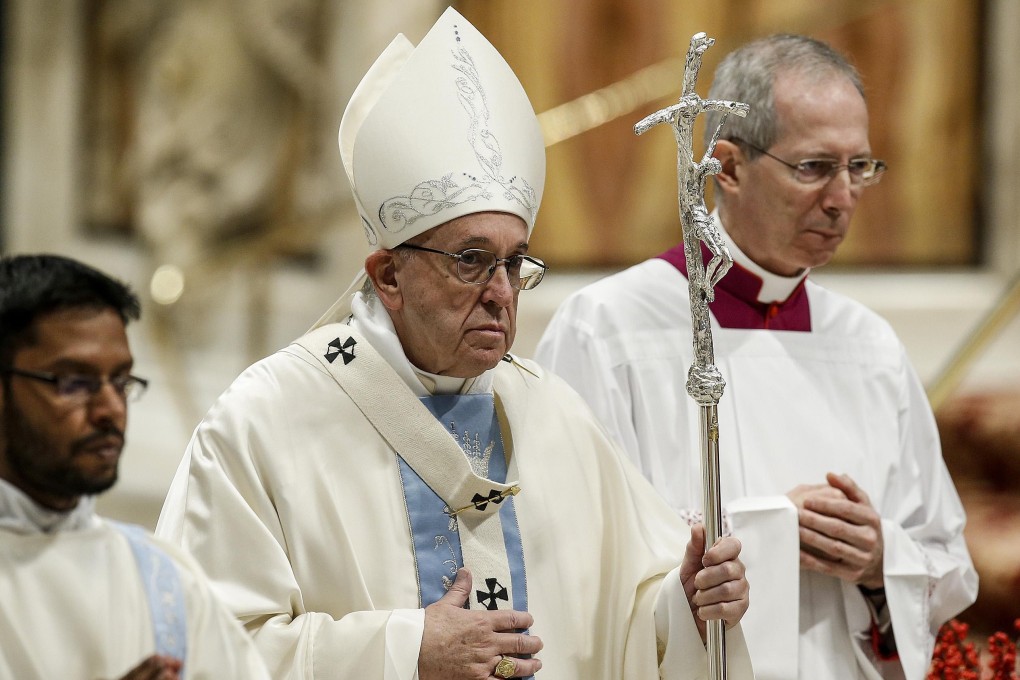 Pope Francis celebrates the Mass of the Solemnity of Mary Most Holy in St Peter’s Basilica at the Vatican on January 1, 2019. Photo: EPA