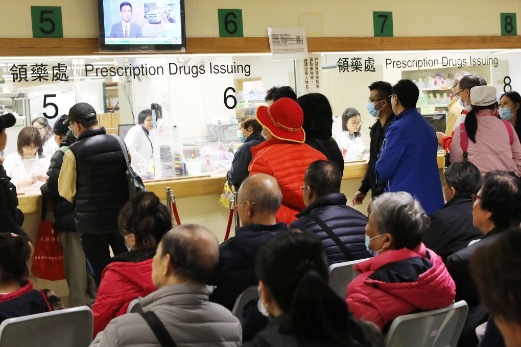Patients wait for prescription drugs at the Prince of Wales Hospital in Sha Tin, during the flu season in February 2018. Elderly doctors can help ease manpower shortage in the public health sector, but must prove their competence. Photo: Sam Tsang
