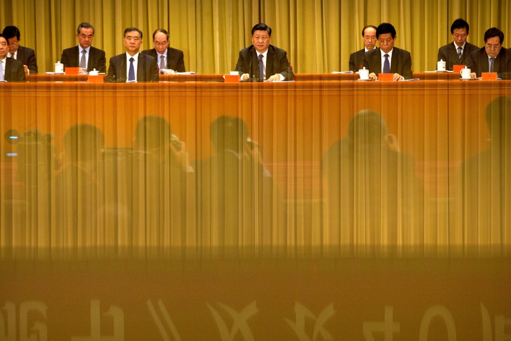 Chinese President Xi Jinping (centre) marks the 40th anniversary of the “message to compatriots in Taiwan” at the Great Hall of the People in Beijing on Wednesday. Photo: Reuters