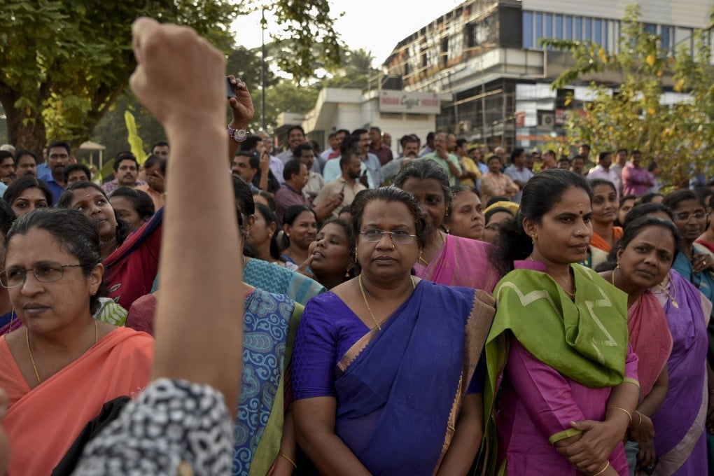 Women protesting gender discrimination in Thiruvananthapuram. Photo: AP