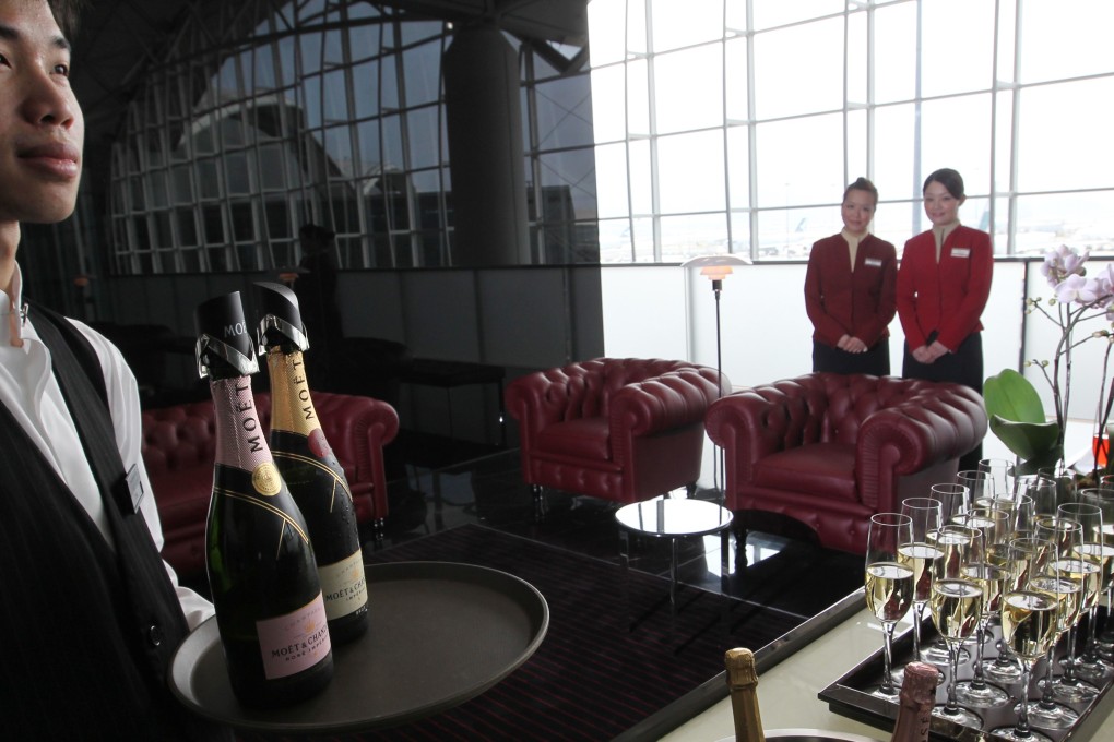 A Cathay lounge for first class customers in Hong Kong’s airport. Photo: May Tse