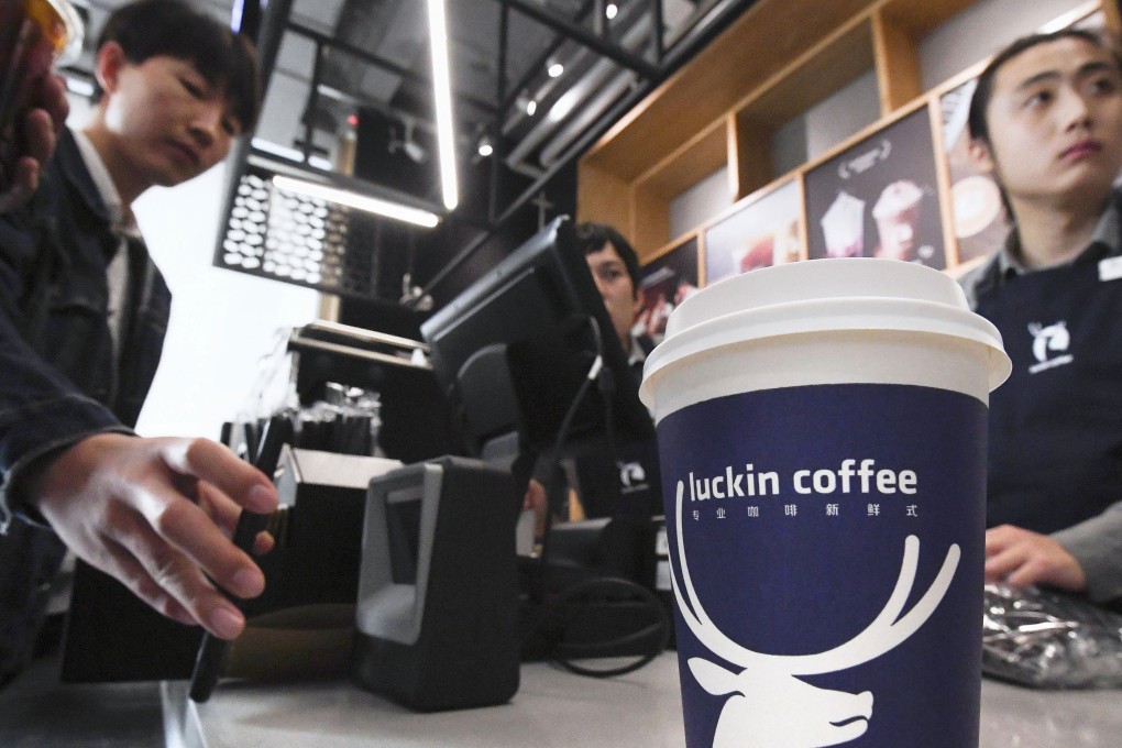 Luckin Coffee, which has partnerships with internet giant Tencent Holdings and on-demand services provider Meituan Dianping, plans to have more than 4,500 stores in China by the end of this year. Photo: Kyodo