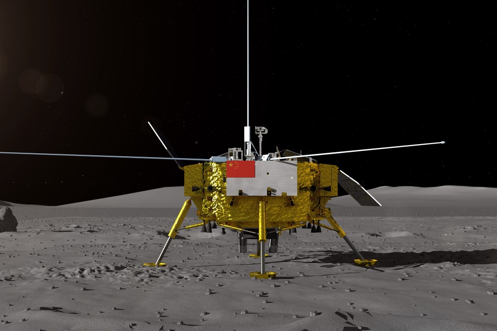 An artist’s impression of the Chang’e 4 landing on the dark side of the moon. Photo: EPA-EFE