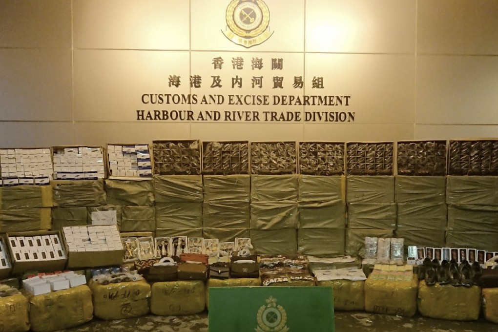 Customs displays items seized over the Christmas and New Year holidays. Photo: Handout