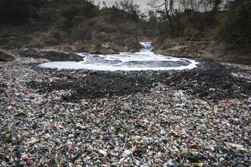 The clogged Citarum river, West Java, Indonesia. Pictures: James Wendlinger
