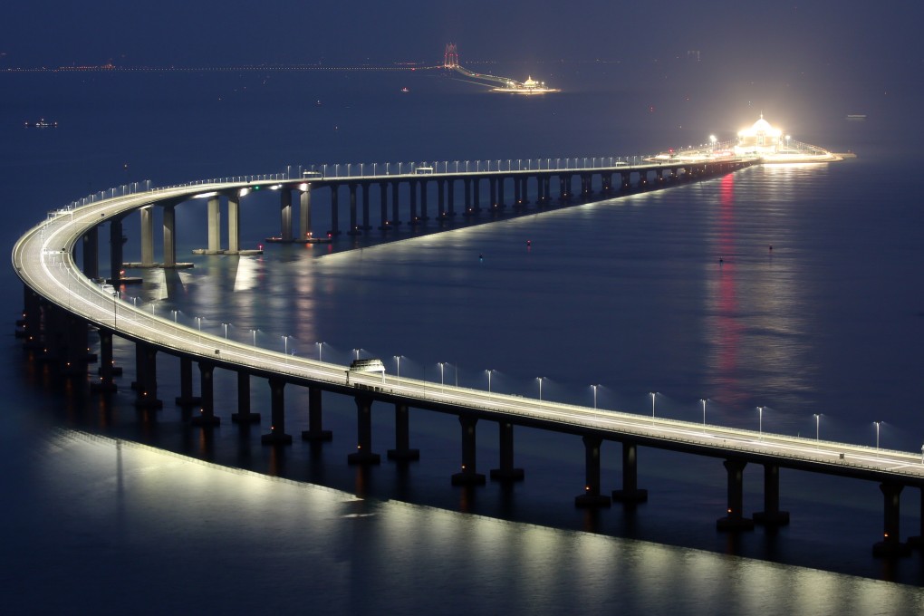 The Hong Kong-Zhuhai-Macau Bridge comprises three cable-stayed bridges, an undersea tunnel and four artificial islands. Photo: Winson Wong