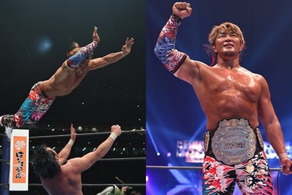 Hiroshi Tanahashi beats Kenny Omega at Wrestle Kingdom 13. Photos: New Japan Pro Wrestling