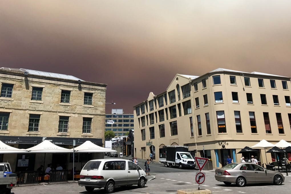 Smoke from a bush fire burning in southwest Tasmania. Photo: Reuters