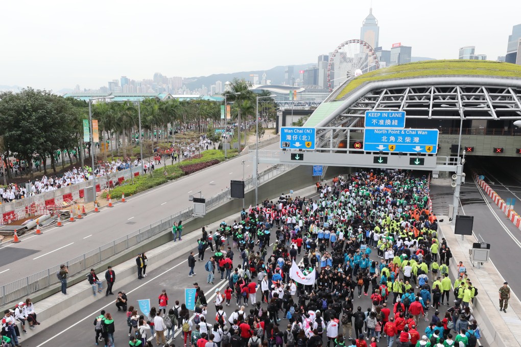 On Sunday the bypass was open for the Community Chest event. Photo: Felix Wong