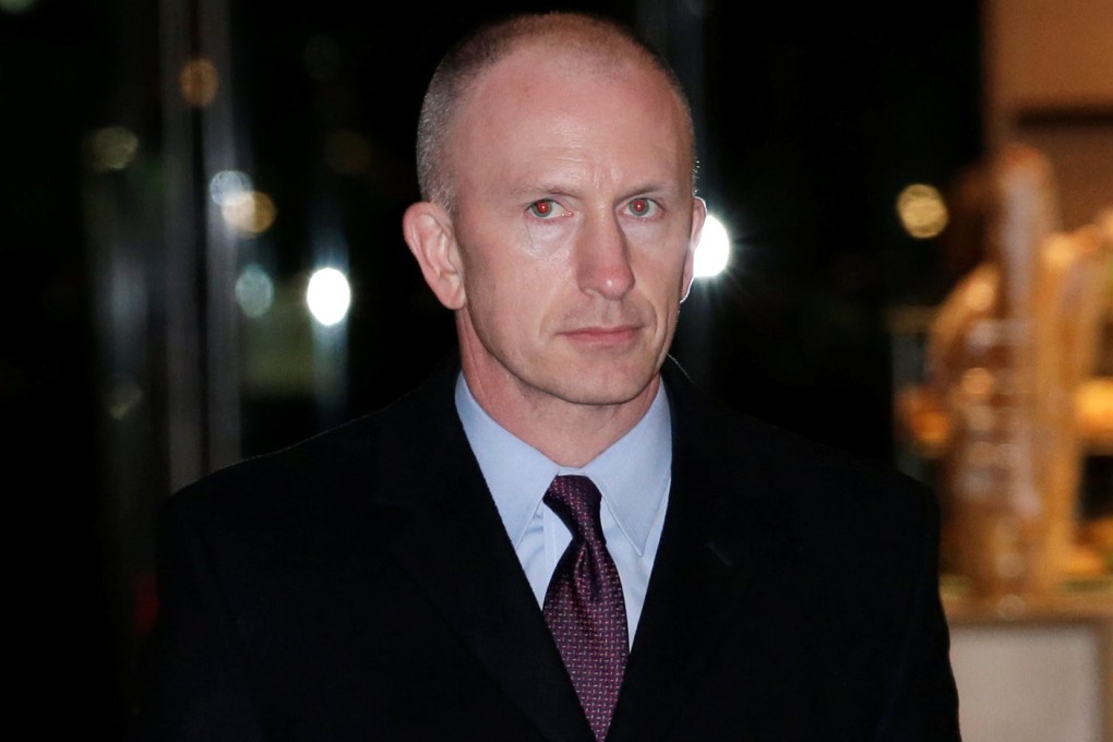 Deputy US trade representative Jeffrey Gerrish (left) arrives in Beijing on Sunday for trade talks. Photo: Reuters