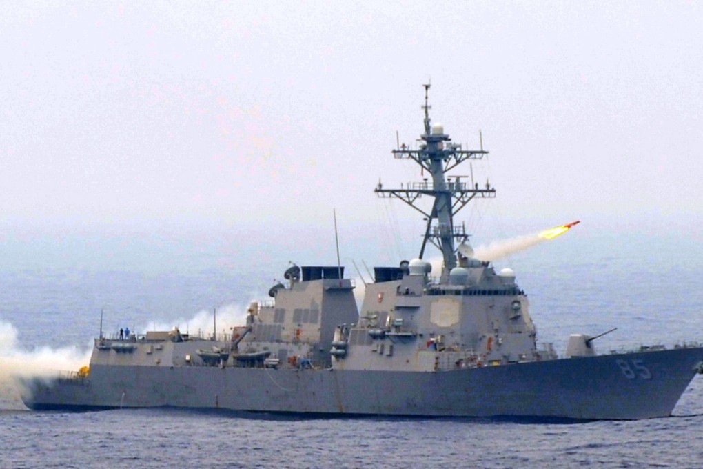 The guided-missile destroyer USS McCampbell - seen here firing a drone during a test of US Navy air defence systems - carried out a “freedom of navigation” operation near the Paracel Islands. Photo: US Navy