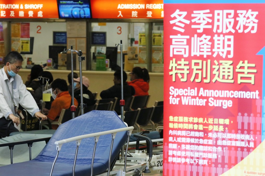 Flu patients waiting at Queen Elizabeth Hospital in Yau Ma Tei. Photo: Felix Wong