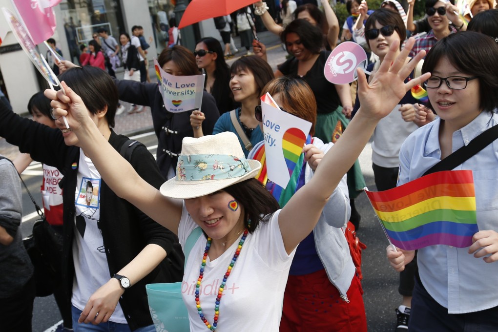 People take part in the Tokyo Rainbow Pride parade. Photo: Xinhua