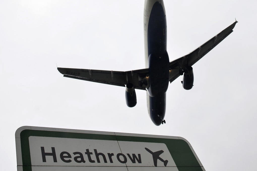 A British Airways aeroplane landing at London’s Heathrow Airport in London. Photo: EPA