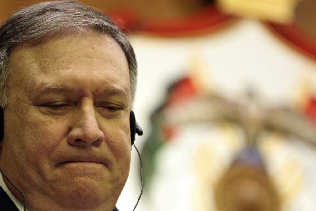 US Secretary of State Mike Pompeo at a press conference in Amman, Jordan on Tuesday, January 8, 2019. Photo: AP