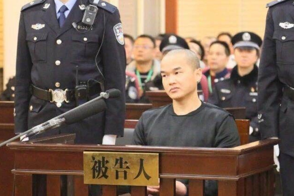 Zhang Koukou received a death sentence for killing three neighbours to avenge his mother’s death. Photo: Hanzhong Intermediate People's Court
