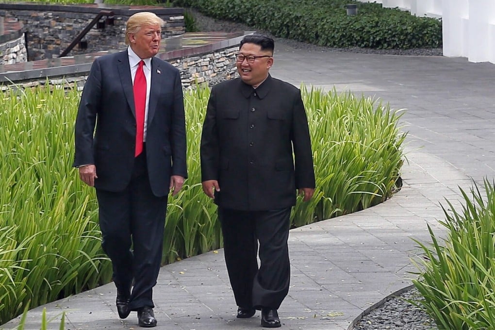 US President Donald Trump and North Korean leader Kim Jong-un during their summit in Singapore. Photo: Xinhua