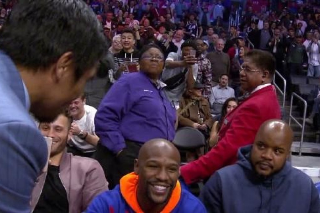 Manny Pacquiao meets with Floyd Mayweather. Photo: Twitter
