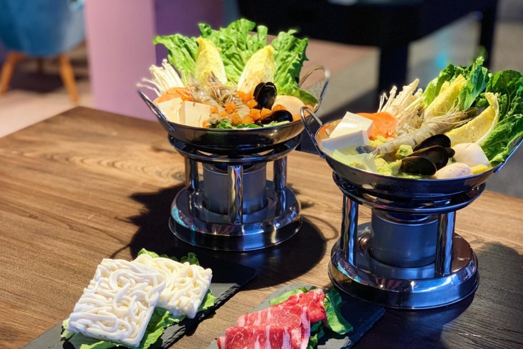 Sweet basil with tomato pot and avocado pot at Strokes.
