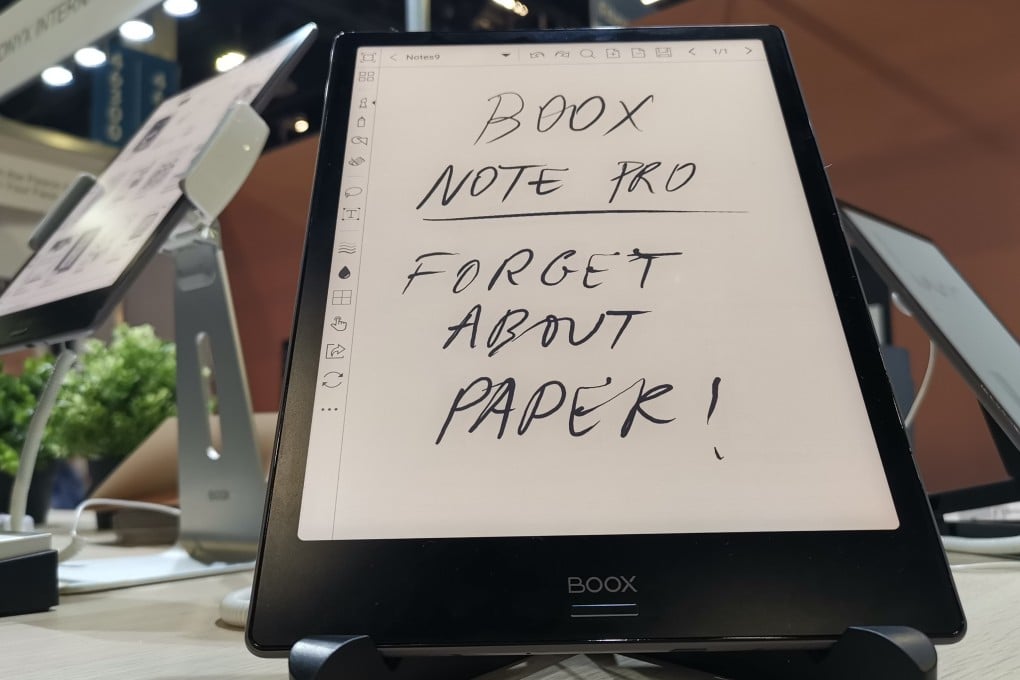 Onyx’s Boox Note Pro, a 10.3-inch, Android-based e-ink tablet that was unveiled at CES. Photo: Onyx