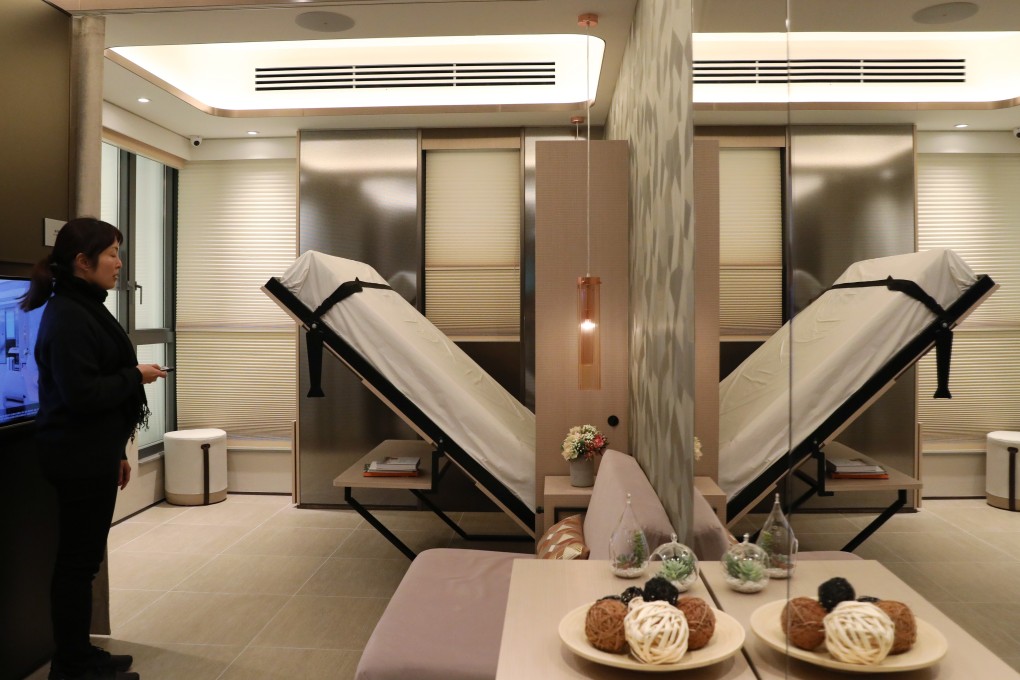 Multipurpose foldaway furniture being demonstrated in a show flat for eResidence, a pilot “Starter Homes” project by the Urban Renewal Authority. Photo: Nora Tam