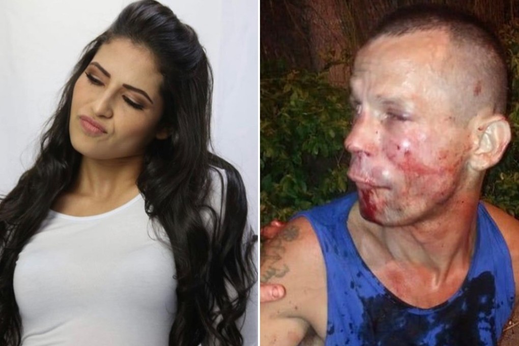 Polyana Viana and her would-be mugger. Photos: Instagram/Twitter