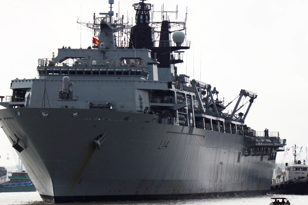 Britain's amphibious transport vessel HMS Albion docks at a port in Ho Chi Minh in September during a four-day visit to Vietnam. According to media reports that month, the ship was confronted by Chinese military while exercising “her rights for freedom of navigation” in late August close to the Chinese-occupied Paracel Islands. Photo: EPA-EFE