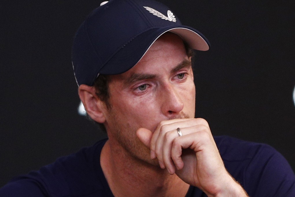 Andy Murray breaks down in tears during a press conference at the Australian Open. Photo: EPA