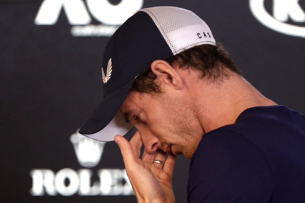 Andy Murray leaves a press conference to compose himself at the Australian Open. Photo: AP