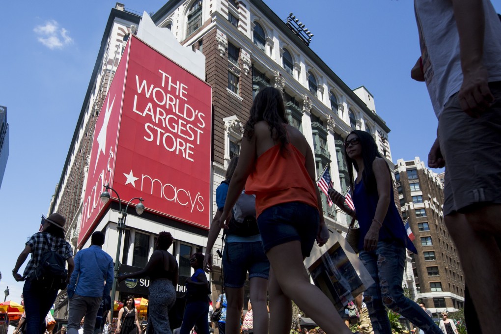 A Macy's department store at Herald Square in New York on Monday, August 10, 2015. Photo: Bloomberg