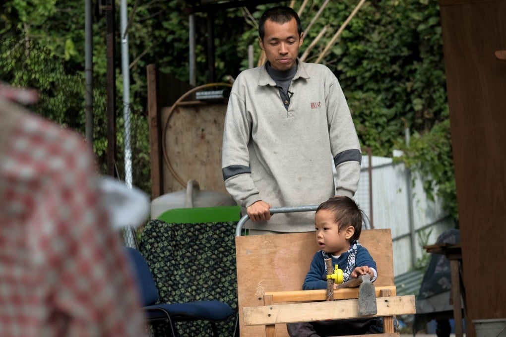 Mok Ho-kwong made a wooden stroller out of recycled materials for his son, Mok Ki. Photo: Tory Ho