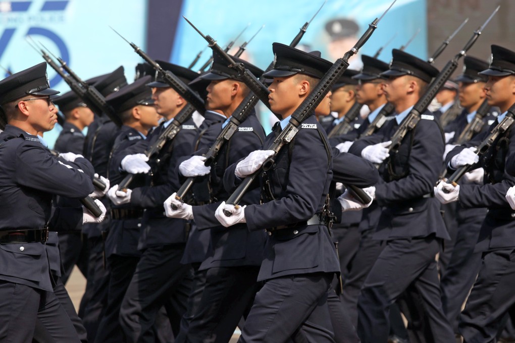 Officers on parade at the open house event. Photo: Dickson Lee