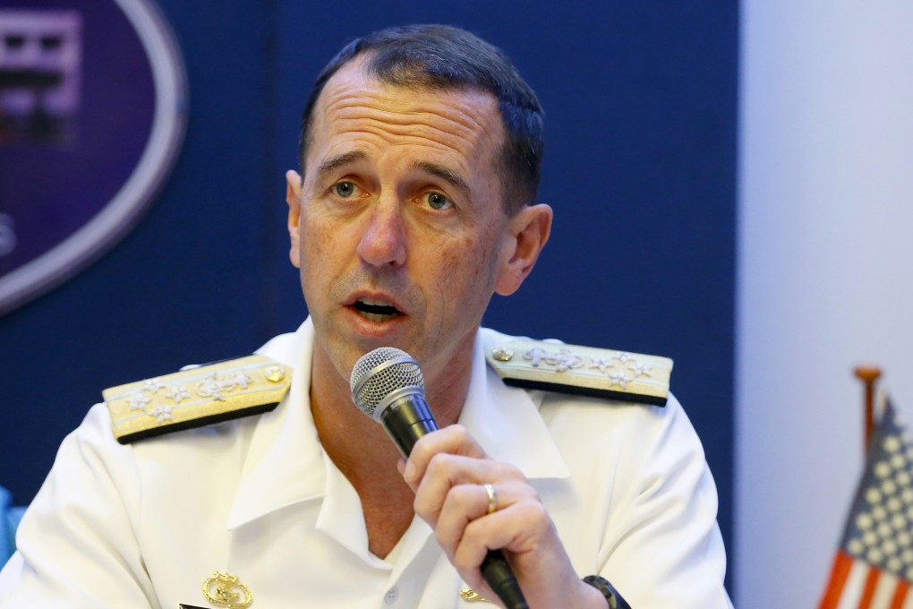 US Admiral John Richardson says routine exchanges of views are essential, especially in times of friction, to reduce risk and avoid miscalculation. Photo: AP