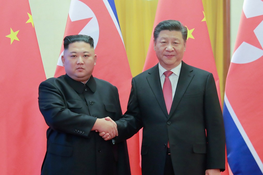 Chinese President Xi Jinping (right) may visit Pyongyang for talks with North Korean leader Kim Jong-un in April, sources say. Photo: Reuters