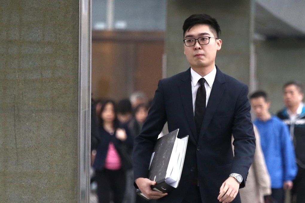 Hong Kong National Party leader Andy Chan arrives for the meeting in Tamar. Photo: Jonathan Wong
