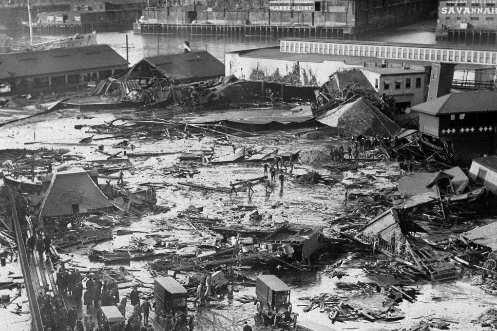 The ruins of tanks containing millions of litres of molasses in Boston's North End neighbourhood. Photo: AP