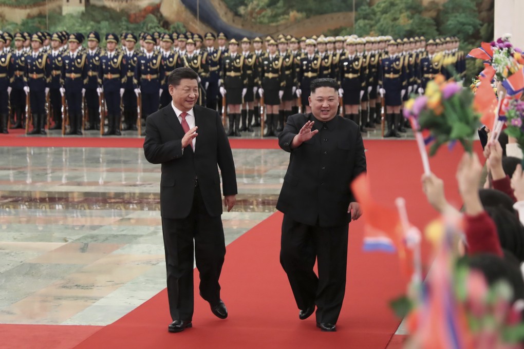 Chinese President Xi Jinping welcomes North Korean leader Kim Jong-un to Beijing last week. Photo: Xinhua