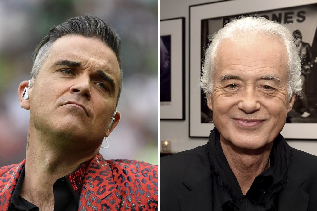 Ex-Take That singer Robbie Williams and Led Zeppelin guitarist Jimmy Page are neighbours in Holland Park, west London. Photo: AFP