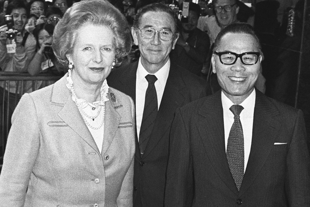 British Prime Minister Margaret Thatcher and Sir Chung Sze-yuen in Central, Hong Kong. Photo: P Y TANG