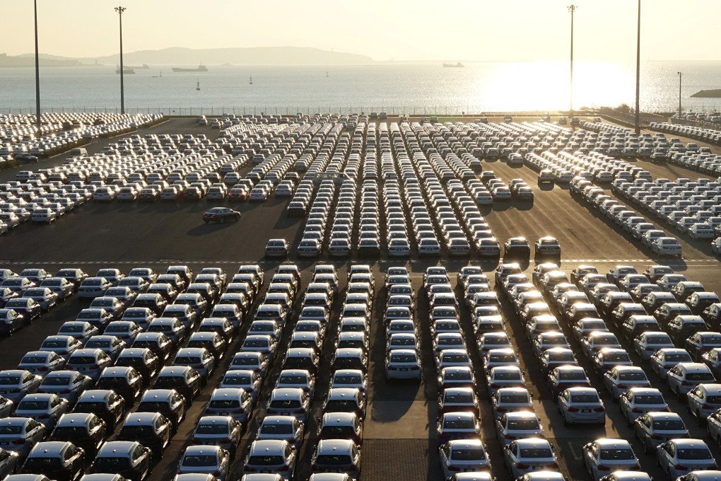 New cars sit at the automobile terminal in the port of Dalian, Liaoning province, on October 18. China’s auto industry has been one of the hardest hit by the country’s slowdown in 2019. Photo: Reuters