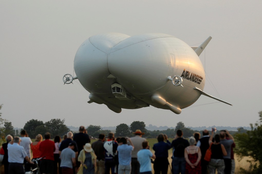 The Airlander 10 hybrid airship makes its maiden flight at Cardington Airfield in Britain, in 2016. File photo: Reuters