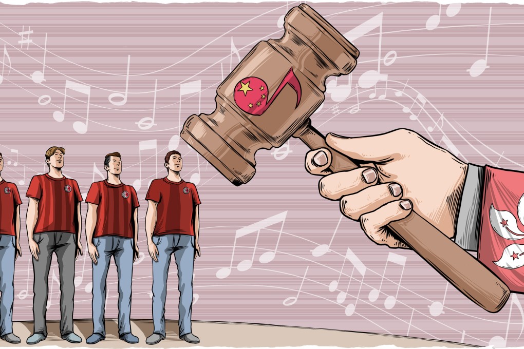 Will Hong Kong’s new national anthem law silence its soccer boo-boys? Illustration: Lau Ka-kuen