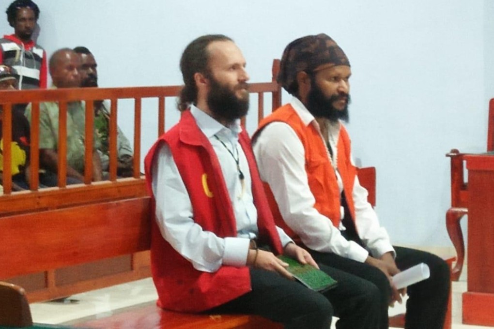 Jakob Skrzypski in court. He is the first foreigner in Indonesia to be charged with treason Photo: Febriana Firdaus